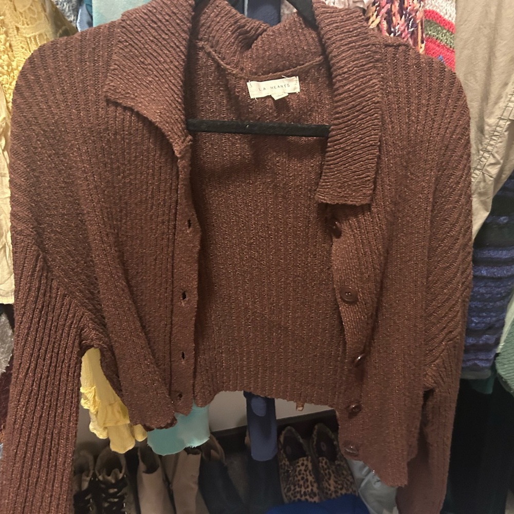 Brown crop sweater